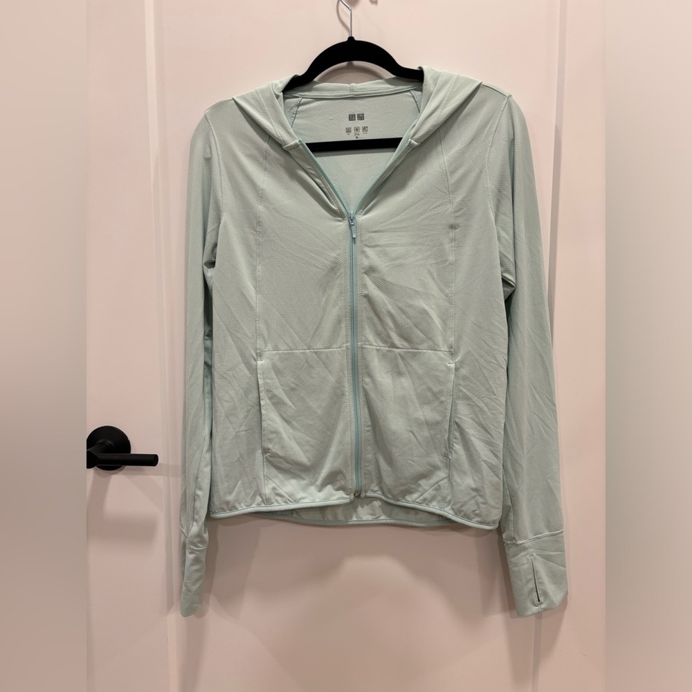 Uniqlo lightweight mint green zip up